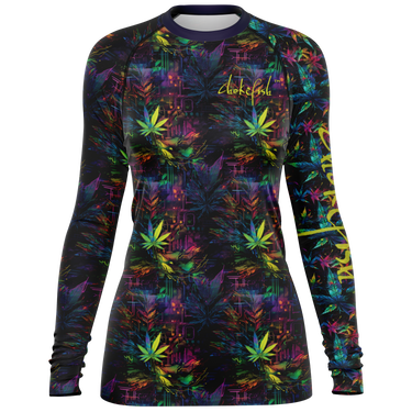 Chokefish™ Long Sleeve Rashguard Cannabis Woman's Shirt-009